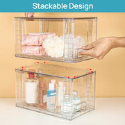Vtopmart 4 Pack Large Stackable Storage Drawers, Clear