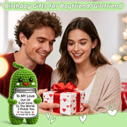 Gifts for Him Her Girlfriend Boyfriend Women Men Handmade Crochet Pickle | Anniversary Birthday Gifts for Women Men to My Love Wedding Romantic Gift for Wife Husband Couples I Love You Gifts