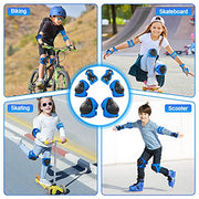 Wemfg Kids Protective Gear Set Knee Pads for Kids 3-14 Years Toddler Knee and Elbow Pads with Wrist Guards 3 in 1 for Skating Cycling Bike Rollerblading Scooter