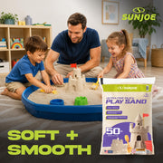 Sun Joe Silica Play Sand for Sandbox, Sensory Table & Gardens, Ultra Fine, 50 Lb Bag - Indoor & Outdoor Craft Accessory for Molding, Digging & Sculpting, PLYSAND50