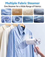 Nirrom Steamer for Clothes, Portable Handheld Garment Steamer & Iron 2 in 1 | Clothes Steamer Handheld 1000W Fast 30s Heat-up, Foldable Clothing Steamer for Travel, office, 120V Only, Anti-Spill, 180ML
