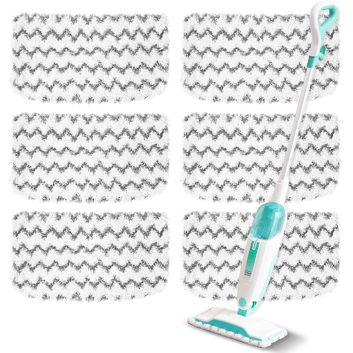 6 Pack Steam Mop Replacement Pads Compatible with Shark Steam Mops | Fit for S1000/S1000A/S1000C/S1000WM/S1001C, Floor Steamer Pads Washable, Reusable Microfiber Cleaner Pads