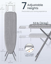 SONGMICS Ironing Board, Foldable, with Iron Rest, 43 x 13 Inches | Height Adjustable up to 34.6 Inches, with Cover and Pad, Iron Rest, Hook, Heavy-Duty Steel Legs, BORIX Collection ULLB001G01