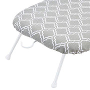 Amazon Basics Foldable Compact Tabletop Ironing Board with Folding Legs, Heat Resistant Portable, Lightweight, Non-Slip, Easy Storage, Trellis Removable Cover, 23.6"L x 7.1"W x 14.3"H, Chevron