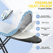APEXCHASER Foldable 7-Level Heigh Adjustable Ironing Board with Iron Rest | 13 x 43 in, alloy structure, height adjustable, safety lock, foldable easy storage for Laundry Rooms, Bedrooms