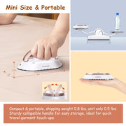 Newbealer Travel Iron Set, 100-240V Mini Dry Iron for Clothes (No Steam) | Max 300W, Heats in 60s, 302℉ Ceramic Soleplate, Handy Heat Press, 0.5lbs Lightweight for Quick Touch-ups Worldwide