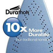 Hamilton Beach Steam Iron For Clothes With Adjustable Steam Settings | Scratch-Resistant Durathon Soleplate | 8’ Retractable Cord | 3-Way Auto Shutoff | Anti-Drip | 1500 Watts | Blue