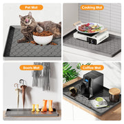 Winisok Waterproof Under Sink Mat 34" x 22", Silicone Mat, Dark Gray | Raised Edge Traps Spills & Leaks, Shelf Liner, Cabinet Protector, for Kitchen, Bathroom, Boots, Pets, Home Essentials