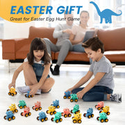18Pcs Dinosaur Pull Back Cars Set for Kids, Bulk Mini Racing Vehicles Toys Party Favors, Pinata Fillers, Goodie Bag Stuffers, Classroom Prizes for Boys Girls