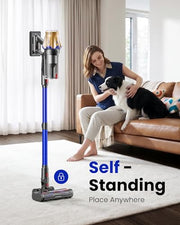 Cordless Vacuum Cleaner, Upgraded 650W 60KPA 70Mins Cordless Stick Vacuum Cleaner with Flexible Hose,Self-Standing,Touch Screen, Anti-tangle Wireless Vacuum Cleaners for Home/Pet Hair/Carpets/Floors