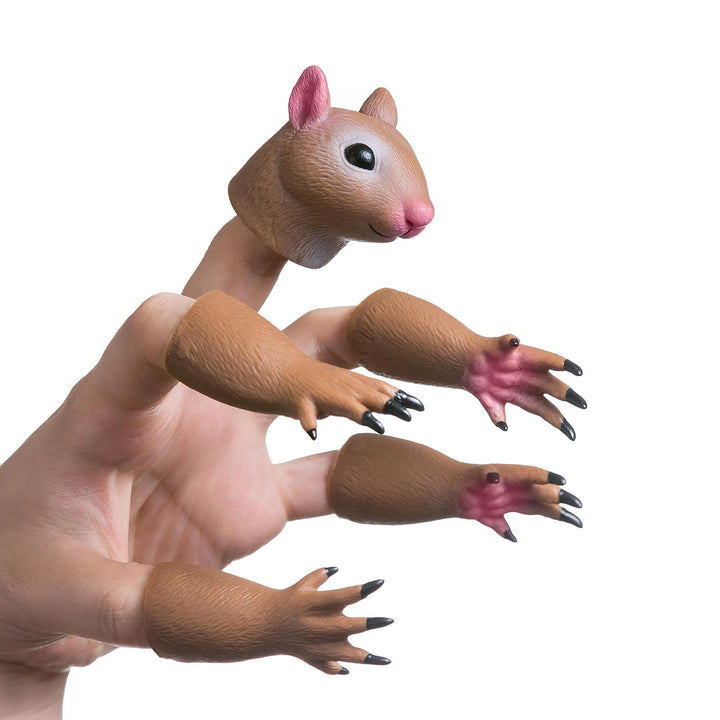 AQKILO Squirrel Finger Puppet Set, Funny Animal Toy for Stories and Gifts | Weird Stuff Gifts for Silly Moments, Funny Toys, Storytelling Fun, Creative Play, and Unique Surprises