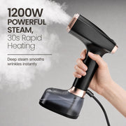 Steamer for Clothes, 4 Modes with LCD Display, 370ml Large Tank 30s Heat-Up | Powerful 1200W for 20 Mins Continuous Steam, Wrinkle Remover for Clothes, for Home & Office Use (Only 120V), Black
