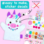 EZCRA Unicorn Hand Puppet Making Kit - 8 DIY Projects | No Glue, No Mess. Make Your Own Puppet Kit for Girls and Boys ages 5-10. DIY Puppet Crafts with Stickers. Birthday Gift.