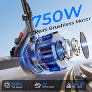 WAWSCOTE Electric Scooter - Electric Scooter Adults and Teens | 1200W/1000W/500W Motor, 28/21 Miles Max Range, APP Control, Double Braking Systems, 10"/8.5" Tire, Foldable E-Scooter