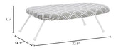 Amazon Basics Foldable Compact Tabletop Ironing Board with Folding Legs, Heat Resistant Portable, Lightweight, Non-Slip, Easy Storage, Trellis Removable Cover, 23.6"L x 7.1"W x 14.3"H, Chevron
