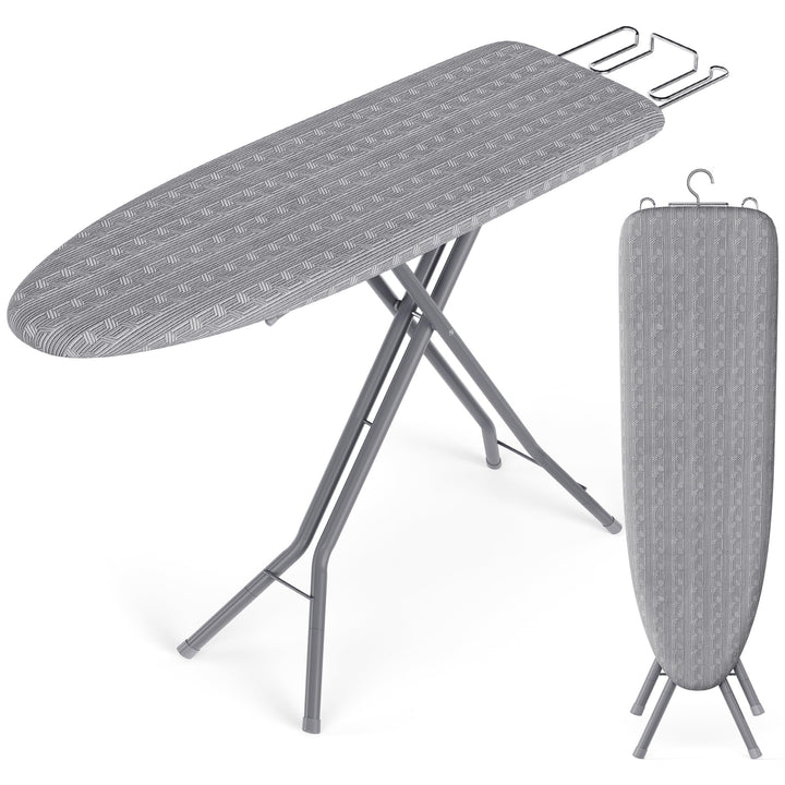 SONGMICS Ironing Board, Foldable, with Iron Rest, 43 x 13 Inches | Height Adjustable up to 34.6 Inches, with Cover and Pad, Iron Rest, Hook, Heavy-Duty Steel Legs, BORIX Collection ULLB001G01