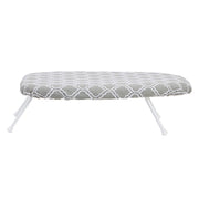 Amazon Basics Foldable Compact Tabletop Ironing Board with Folding Legs, Heat Resistant Portable, Lightweight, Non-Slip, Easy Storage, Trellis Removable Cover, 23.6"L x 7.1"W x 14.3"H, Chevron
