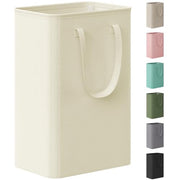 Lifewit Slim Collapsible Laundry Basket with Handles, 50L, Beige | Narrow Laundry Hamper for Dirty Clothes, Tall Thin Laundry Bin, Small Clothes Hamper for Bathroom, Bedroom, RV, Dorm