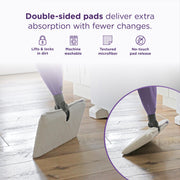 Shark Steam Pocket Mop with 2 Washable Double-sided Pads, Purple, S3501 | Lightweight, 2 Machine Washable Double-Sided Microfiber Pads, Swivel Steering, Steam Sanitization on Sealed Hard Floors