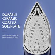 BEAUTURAL Steam Iron for Clothes with Ceramic-Coated Soleplate, 1500 Watts | Burst of Steam, 3-Way Auto-Off, Anti-Drip and Anti-Calcium, Self-Cleaning, Easy Temperature Control, Pefect for Home Use
