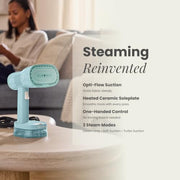 Rowenta AeroSteam Twist Handheld Clothes Steamer with Fabric-Grip | Vacuum Steamer Suction and powerful steam for iron-like results in one stroke