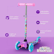Kick Scooter for Kids, 3 Wheel Self Balancing, Light Up LED Wheels | Lean-to-Steer Control, Wide Anti-Slip Deck, Rear Foot Brake, Light-Up Wheels, 75 lb Capacity, Skill Building