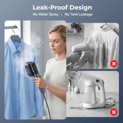 Lomexi Steamer for Clothes, 15s Fast Heat Up Travel Handheld Garment Iron with Leak-Proof Water Tank,Steamer＆Iron 2 In 1,5 Adjustable Temperature Settings from Dry Iron to High Steam, 110V-120V