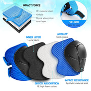 Wemfg Kids Protective Gear Set Knee Pads for Kids 3-14 Years Toddler Knee and Elbow Pads with Wrist Guards 3 in 1 for Skating Cycling Bike Rollerblading Scooter