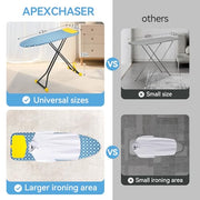 APEXCHASER Foldable 7-Level Heigh Adjustable Ironing Board with Iron Rest | 13 x 43 in, alloy structure, height adjustable, safety lock, foldable easy storage for Laundry Rooms, Bedrooms