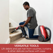 Kenmore 81414 400 Series Pet Friendly Lightweight Bagged Canister Vacuum with Extended Telescoping Wand, HEPA, Retractable Cord, and 4 Cleaning Tools-Red