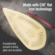 CHI Steam Professional Iron for Clothes with Vertical Steam Burst | Titanium Ceramic Soleplate, 300+ Steam Holes, 1700 Watts, 3-Way Auto Shutoff, XL 10' Cord