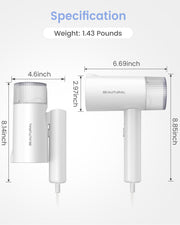 BEAUTURAL Travel Steamer for Clothes, Portable & Handheld, 120V Only, White | 1000W (Not for 220V Europe), Foldable Garment Wrinkle Remover, Fast 30s Heat-up