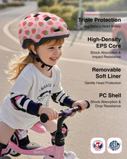Toddler Helmet,Adjustable Dial Fit Baby Infant Bike Helmet for Ages 1-6 | CPSC,45-54cm,Lightweight,12 Vents,2 Washable Liners,PC+EPS,for Bike/Scooter/Tricycle, with Dust Bag