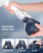BEAUTURAL Steamer for Clothes, Handheld Garment Wrinkle Remover, White | Aluminum Heating Plate, Fast Heat-up, Portable Design, Large Detachable Water Tank, 1200 Watts (Only for 120V)