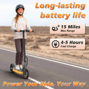 VOLPAM Electric Scooter, 350W/500W Motor, 21/28/40 Miles Long Range | 19 MPH Max Speed, 8.5"/10'' Solid Tire, Lightweight EScooter with Dual Brakes & Lights, APP