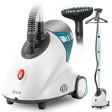SALAV GS18-DJ Professional Standing Clothes Steamer w/Roll Wheels for Easy Movement, 1.8L Water Tank for 1 Hour Continuous Steaming, Adjustable Pole for Storage, Includes Descaler Packet, 1500 watts