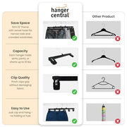 12 inch 30 Pack Pants Hangers Slim Plastic Black