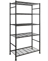 Sakugi Storage Shelves - 5 Tier Shelf Organizer, Heavy Duty Garage Shelving Unit with Leveling Feet, Stable Metal Shelves Organizer for Pantry, Kitchen and Closet, 33.0" W x 12.6" D x 72.0" H, Black