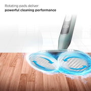Shark Steam & Scrub Steam Mop, All-in-One Hard Floor Cleaner, Grey, S8001 | LED Headlights, 4 Dirt Grip Soft Scrub Pads Included, XL Water Tank, Swivel Steering