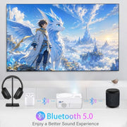 Full HD WiFi Bluetooth Projector Built in DVD Player, 12000LM 1080P Supported, Portable Mini DVD Projector for Outdoor Movies, 250" Home Theater, Compatible with iOS/Android/TV Stick/PS4/HDMI/USB/TF