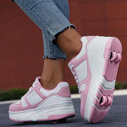 ANEFUN Roller Skate Shoes for Kids Girls Boys Detachable Wheeled Fashion Sneakers