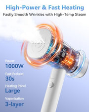 Nirrom Steamer for Clothes, Portable Handheld Garment Steamer & Iron 2 in 1 | Clothes Steamer Handheld 1000W Fast 30s Heat-up, Foldable Clothing Steamer for Travel, office, 120V Only, Anti-Spill, 180ML