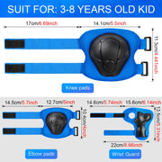 Wemfg Kids Protective Gear Set Knee Pads for Kids 3-14 Years Toddler Knee and Elbow Pads with Wrist Guards 3 in 1 for Skating Cycling Bike Rollerblading Scooter