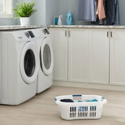 Rubbermaid Laundry Basket XL Hip-Hugger Basket 2.1-Bushel White Laundry Storage/Bathroom/Bedroom/Home Closet