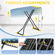 APEXCHASER Foldable 7-Level Heigh Adjustable Ironing Board with Iron Rest | 13 x 43 in, alloy structure, height adjustable, safety lock, foldable easy storage for Laundry Rooms, Bedrooms