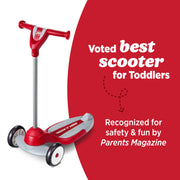 Radio Flyer My 1st Scooter, For Kids 2-5 Years Old, Red | Extra Wide Base for Balance, 2 Front Wheels for Added Stability, Easy to Use Foot Brake, (Amazon Exclusive)