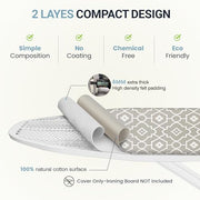 UniSimp Ironing Board Cover and Pad, Standard Size 15x54, Geometric | 6mm Extra Thick Padding, Cotton Cover, 2 Adjustable Elastic Fasteners, Heavy Duty, Scorch and Stain Resistant, Elastic Edge