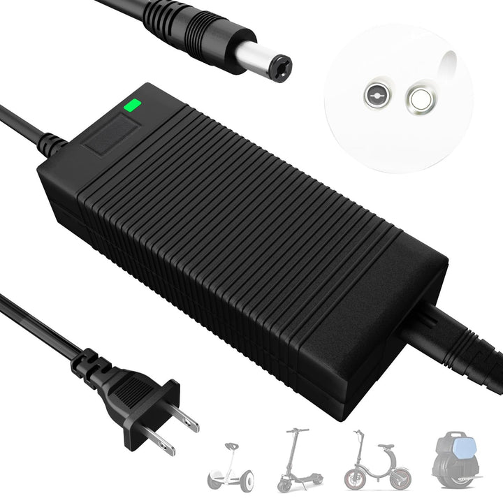 EVAPLUS 54.6V Safe Charger for 48V Lithium Batteries, UL Certified | Smart Charger for Electric Bike & Scooter, Auto Shut-Off, 5.5mm x 2.5/2.1mm Connector