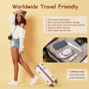Newbealer Travel Iron Set, 100-240V Mini Dry Iron for Clothes (No Steam) | Max 300W, Heats in 60s, 302℉ Ceramic Soleplate, Handy Heat Press, 0.5lbs Lightweight for Quick Touch-ups Worldwide