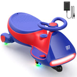 FanttikRide N7 Pro Electric Wiggle Car, Flashing Wheels, for Ages 3+, Blue | Max 4 Mph, Anti-Rollover, Kids Car with Bluetooth, Ride on Car with 150 Lbs, Easy Assembly, Indoor / Outdoor, CyberWiggle